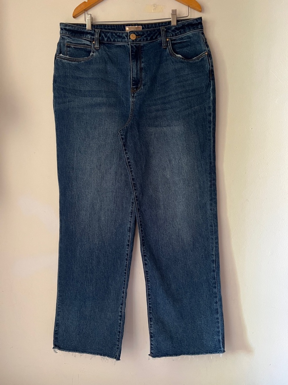 Kut from the Kloth Sienna Dark Blue Straight-Leg Jeans Sz 16